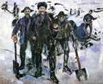 workers in the snow